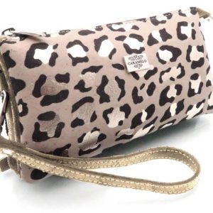 MONEDERO NECESER PIEL ASA DE MANO LEPOARD 19,5X11 CAMEL –