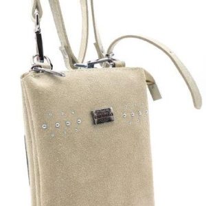 BOLSITO BANDOLERA PORTAMOVIL PIEL CREMALLERA TACHAS 13X17,5 –