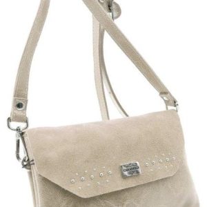 BOLSITO BANDOLERA PIEL CREMALLEERA Y SOLAPA TACHAS 20X13 CA –