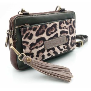 BOLSITO PIEL ANIMAL PRINT BANDOLERA VERDE –