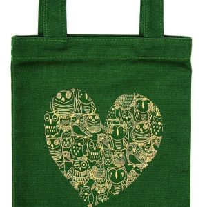 BOLSA DE TELA DE LIBROS CORAZON DE BUHO –