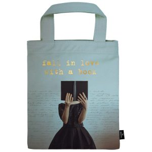 BOLSA DE TELA PARA LIBROS FALL IN LOVE WITH A BOOK –