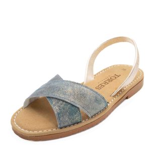 Abarca de pala cruzada color azul