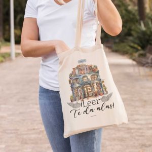 BOLSA DE TELA ALGODON PERSONALIZADA LEER TE DA ALAS 35X39 –