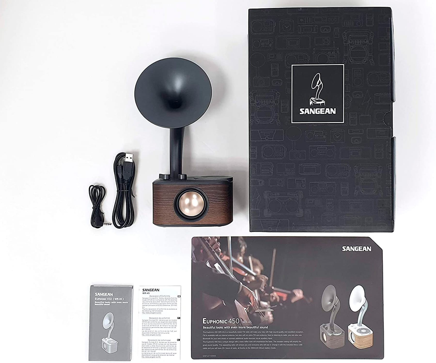 Radio vintage portátil gramofono Sangean WR-45 retro hipster - Imagen 5