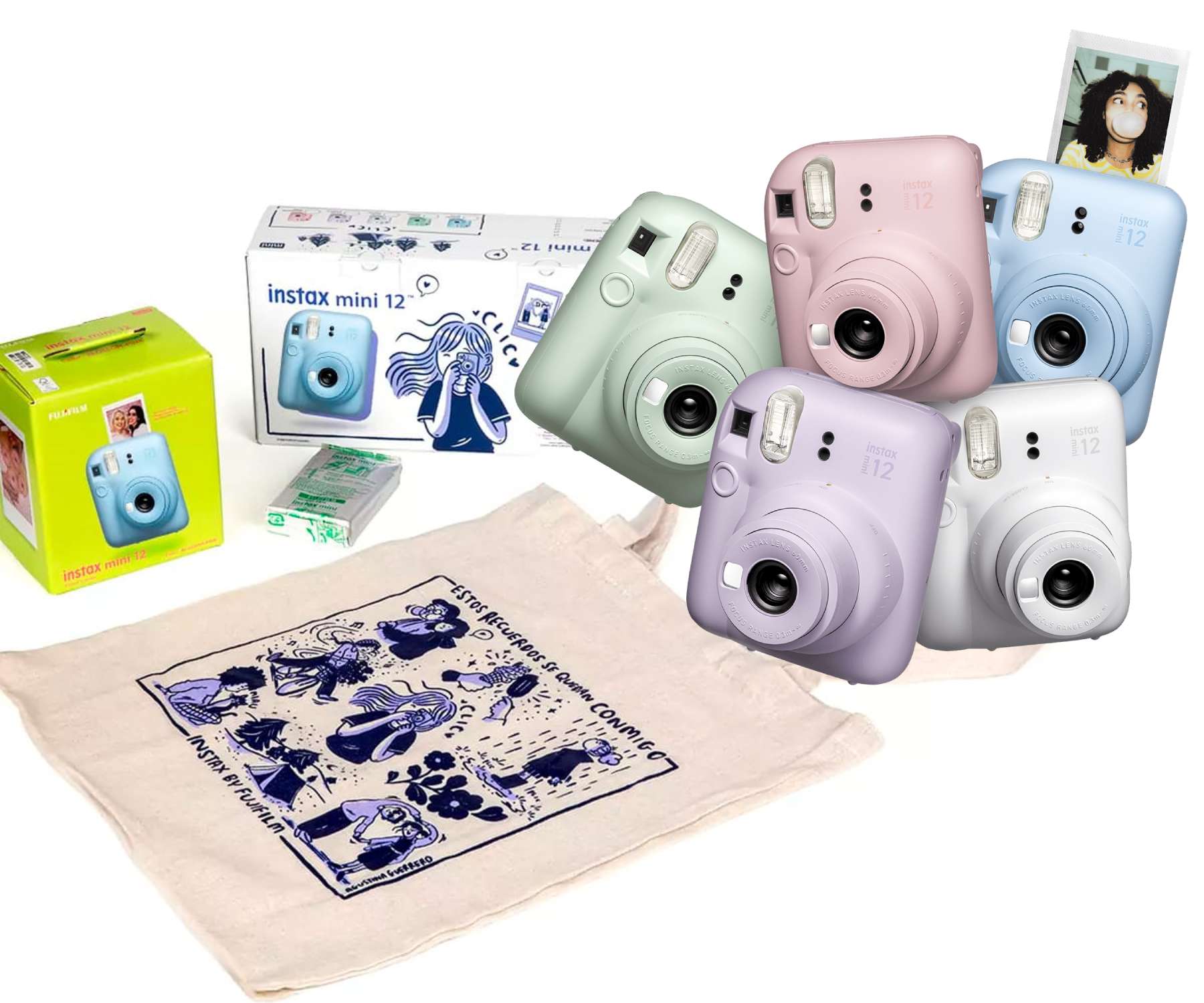 Kit Regalo Cámara Instantánea y Bolsa Instax Mini Fujifilm Varios colores - Imagen 2