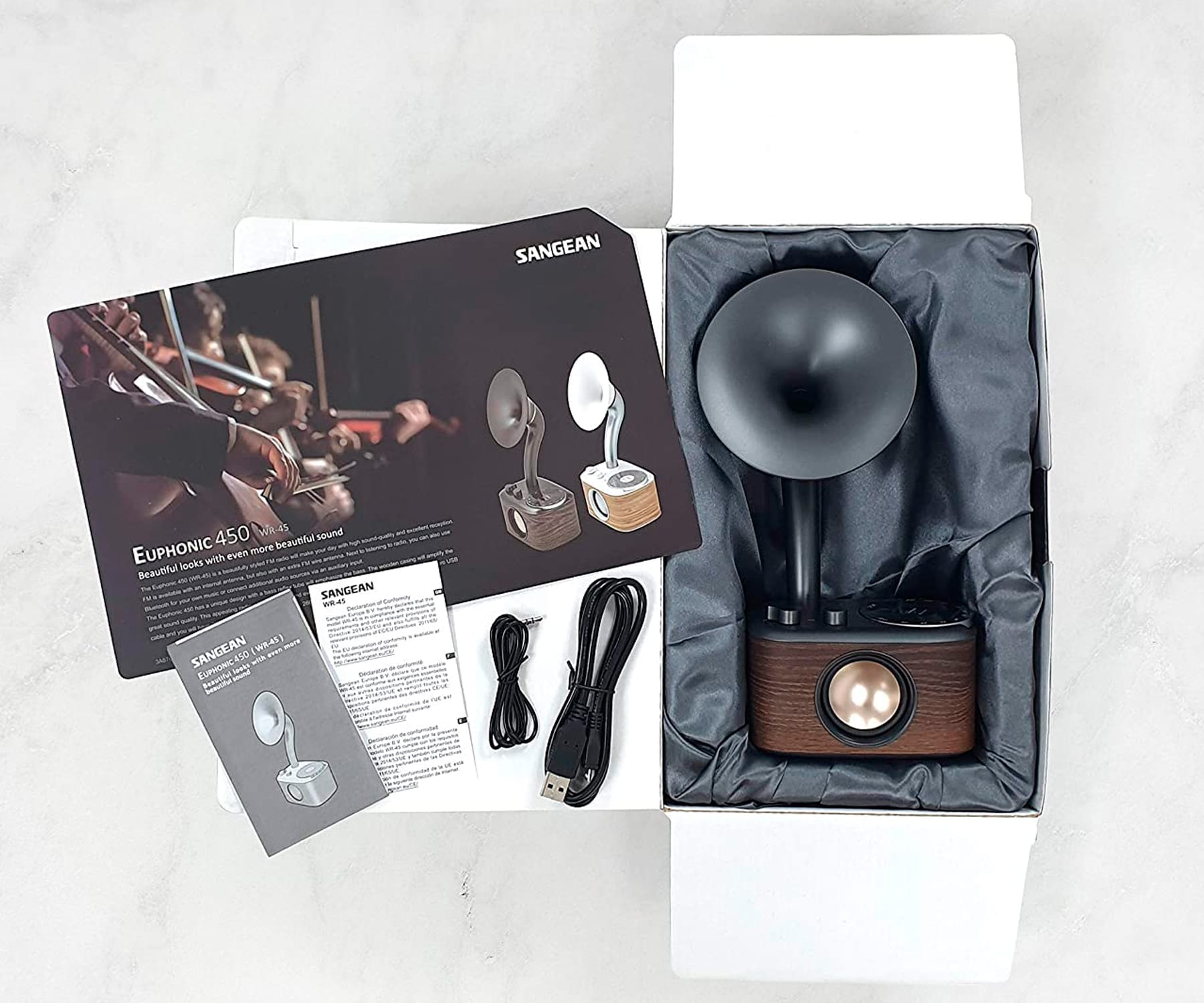 Radio vintage portátil gramofono Sangean WR-45 retro hipster - Imagen 6